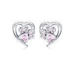 925 Sterling Silver Earrings with Pavé Setting CZ, 0.9cm for Women