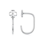 S925 Silver Brass and White Gold Plated 1.4cm Earrings for Women