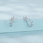 925 Sterling Silver Plated Platinum Earrings with CZ