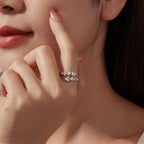 925 Sterling Silver White Gold Plated Pavé Setting Rings for Women