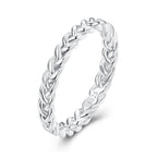 925 Sterling Silver Plated Platinum Ring Size 6 for Women