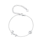 925 Sterling Silver Plated Platinum 150mm+60mm Bracelet for Women