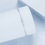 925 Sterling Silver Pave Setting CZ Bracelet with White Gold Plating
