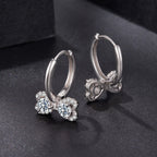 925 Sterling Silver Moissanite 0.20 Carat Earrings Plated White Gold for Women