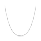 925 Sterling Silver Plated Platinum Necklace 400+50mm for Women