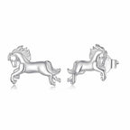 925 Sterling Silver Earrings 0.9*1.3cm with White Gold Plating for Women