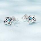 925 Sterling Silver Turquoise Earrings, 0.6*0.9cm, Oxidized Silver Finish for Women