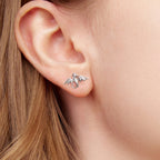 925 Sterling Silver Earrings with Oxidized Finish, 0.7*1.1cm