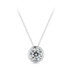S925 Sterling Silver Moissanite Necklace 400mm with 1ct Moissanite for Women