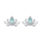 925 Sterling Silver Earrings with Pavé CZ and White Gold Plating, Size 0.9*1.3 cm for Women
