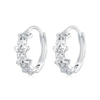 925 Sterling Silver Earrings with Pavé Setting, Size: 13*5mm, for Women