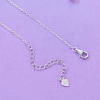 925 Sterling Silver Necklace with Pavé CZ & Transparent Glass Pendant for Women