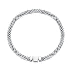 925 Sterling Silver Plated Platinum 17.0 Size Bracelet for Women