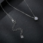S925 Sterling Silver Moissanite Necklace 400mm with 1ct Moissanite for Women