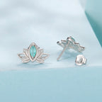 925 Sterling Silver Earrings with Pavé CZ and White Gold Plating, Size 0.9*1.3 cm for Women