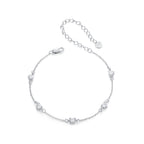 925 Sterling Silver Bracelet with Pavé Setting CZ and White Gold Plating