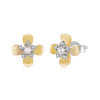 925 Sterling Silver White 0.85x0.85cm Nacre Synthetic Pearl CZ Earrings for Women