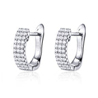 925 Sterling Silver Earrings with Pavé Setting CZ 1.3*0.4cm