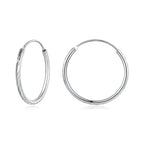 925 Sterling Silver Earrings for Women - White Gold Plated, 2.3x0.2 cm