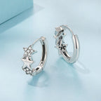925 Sterling Silver Earrings with Pavé Setting CZ in Oxidized Silver