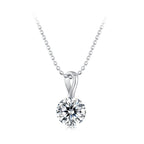 925 Sterling Silver Moissanite Necklace 40+5cm with White Gold Plating for Women