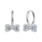 925 Sterling Silver Moissanite 0.20 Carat Earrings Plated White Gold for Women