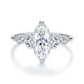 925 Sterling Silver White Gold Plated Moissanite Size 6 Ring for Women