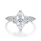 925 Sterling Silver White Gold Plated Moissanite Size 6 Ring for Women