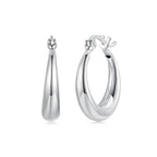925 Sterling Silver White Gold Plated Earrings 3.0*0.7cm for Women