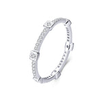 925 Sterling Silver Ring with Pavé Setting CZ - Size 6.0