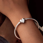 925 Sterling Silver White Gold Plated CZ Bracelet for Women - Size 17.0