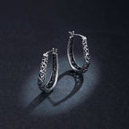 925 Sterling Silver Earrings 2.3*0.4cm Oxidized Silver for Women