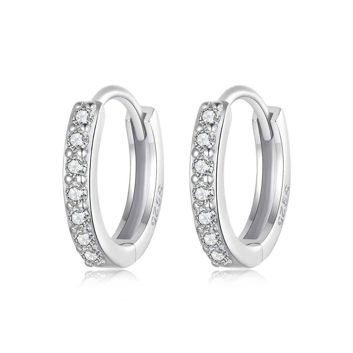 925 Sterling Silver Pavé Setting Gold Plated Earrings for Women