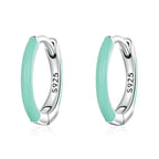 925 Sterling Silver Earrings with Enamel Finish, 1.2cm for Women