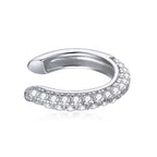 S925 Sterling Silver Pavé Set CZ Earrings - 1.1cm for Women