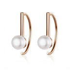 925 Sterling Silver Earrings in Rose Gold with Beads for Women