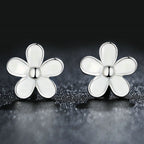 925 Sterling Silver Enamel Earrings - 0.9CM