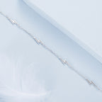 925 Sterling Silver Pave Setting CZ Bracelet with White Gold Plating