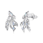 925 Sterling Silver White Nano Opal CZ 1.3*0.8cm Earrings for Women