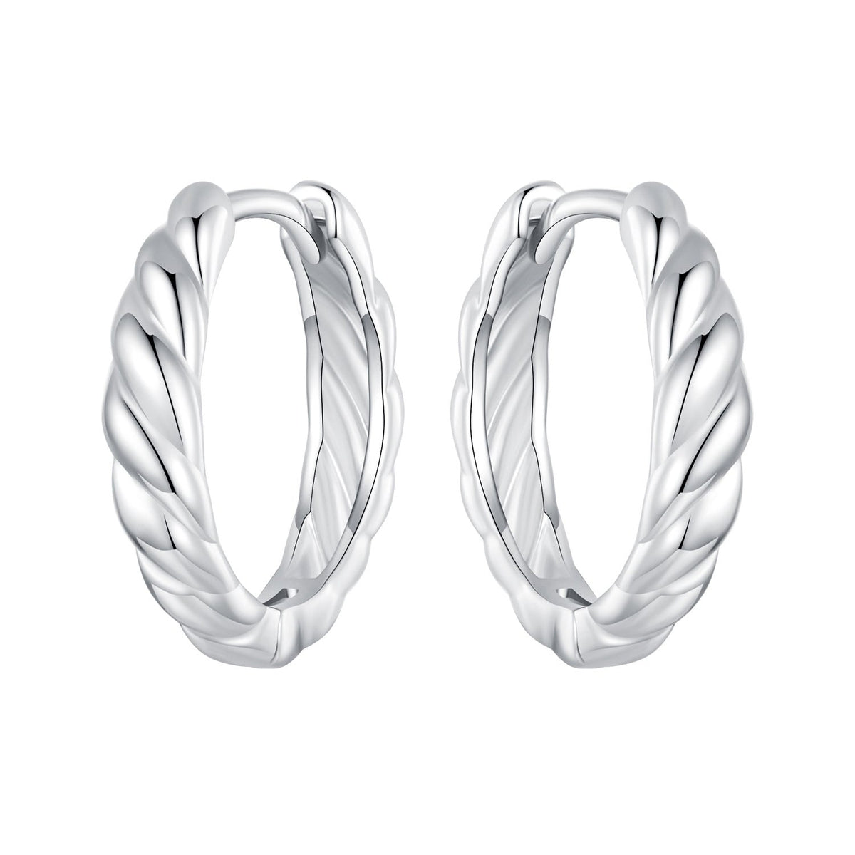 925 Sterling Silver Plated White Gold Earrings for Women - Size 11*3mm