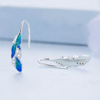 925 Sterling Silver Enamel Finish Pavé CZ Earrings for Women