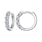 925 Sterling Silver Moissanite 0.1 Carat Platinum Plated Earrings for Women
