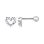 925 Sterling Silver White Gold Plated Earrings with CZ for Women