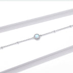 925 Sterling Silver Opal Bracelet for Women - Adjustable Size, Translucent Color