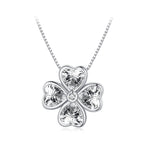 S925 Sterling Silver Pendant Necklace with Pavé Setting CZ in Platinum for Women
