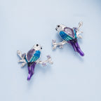 925 Sterling Silver Enamel Process Pavé Setting CZ Earrings