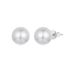 925 Sterling Silver Earrings with Quality Shell Pearl in White Gold Plating for Women
