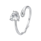 925 Sterling Silver Ring with Pavé Setting CZ, 0.6 cm Width, Style E for Women