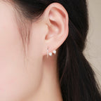 925 Sterling Silver Oxidized Earrings with Shell Pearl for Women