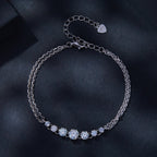 925 Sterling Silver 5MM Moissanite Bracelet for Women